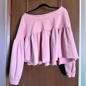 Cropped Crew Neck Hoodie